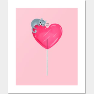 Sweet heart lollipop Posters and Art
